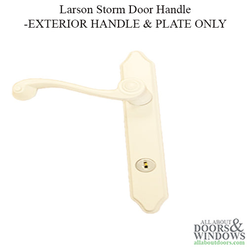 Larson Surface Mount Keyed Handle Set - White - Exterior Handle & Plate Only - Larson Surface Mount Keyed Handle Set - White - Exterior Handle & Plate Only