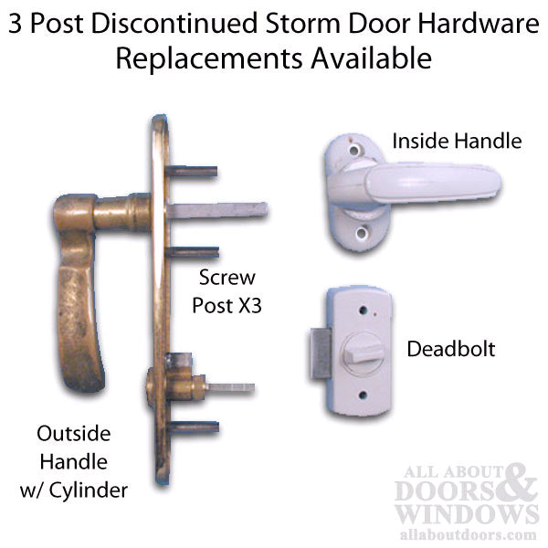 Emco 3 Post Storm Door Handle Set with Deadbolt - Emco 3 Post Storm Door Handle Set with Deadbolt