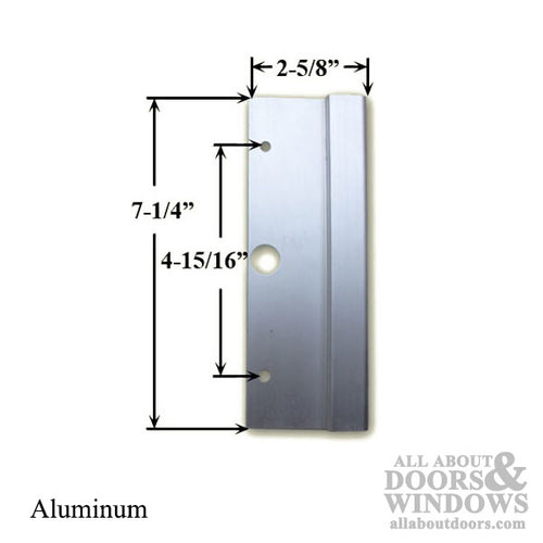4-15/16 Inch Sliding Patio Door Pull Plate - Aluminum - 4-15/16 Inch Sliding Patio Door Pull Plate - Aluminum