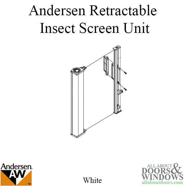 Retainer w/Screws - Retractable Insect Screen -for Andersen FGD made Aug. 03 to May 07 - White - Retainer w/Screws - Retractable Insect Screen -for Andersen FGD made Aug. 03 to May 07 - White