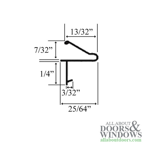 Polyflex Weather Seal for Casement and Awning Windows, 8 Foot, .405 Width, White - Polyflex Weather Seal for Casement and Awning Windows, 8 Foot, .405 Width, White