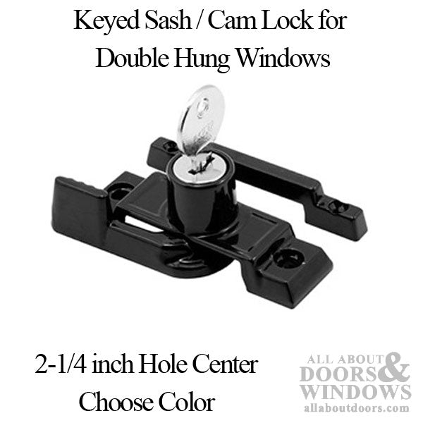Sash/Cam Lock - Vinyl & Aluminum Sash Hardware, Diecast - Black (Keyed Alike or Differently) - Sash/Cam Lock - Vinyl & Aluminum Sash Hardware, Diecast - Black (Keyed Alike or Differently)