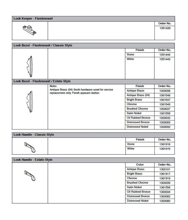Andersen Perma-Shield Lock Handle, Estate Style - Brushed Chrome - Andersen Perma-Shield Lock Handle, Estate Style - Brushed Chrome
