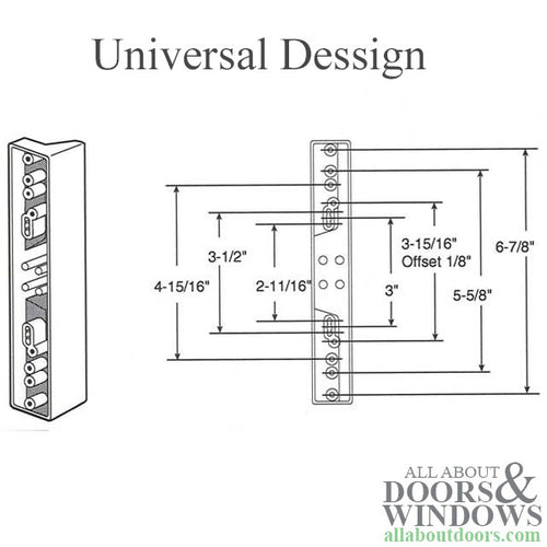 Universal Outside Pull with Adjustable Hole Centers 2-1/4