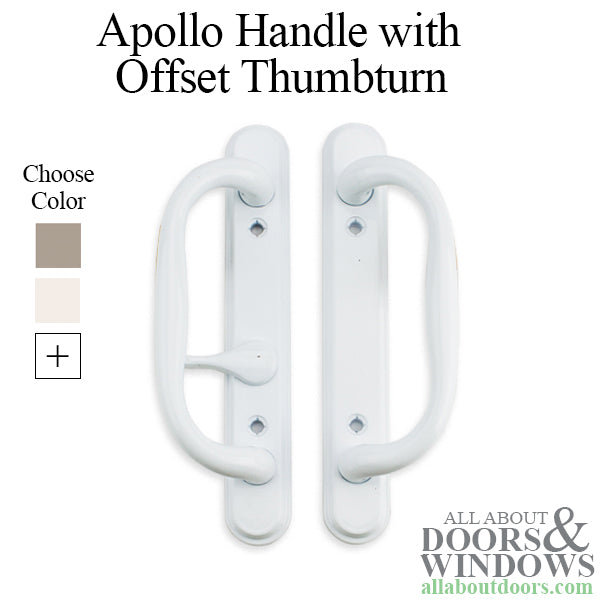 Apollo Handle Set for Sliding Patio Doors with Offset Thumbturn Non-Keyed - Apollo Handle Set for Sliding Patio Doors with Offset Thumbturn Non-Keyed