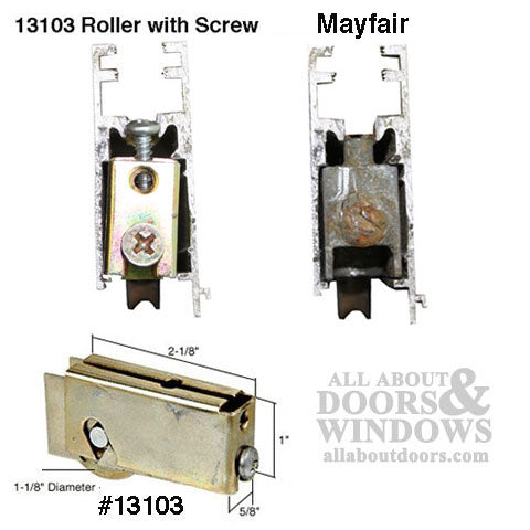 Mayfair Roller Assembly 1.5 Inch Steel Wheel - Mayfair Roller Assembly 1.5 Inch Steel Wheel