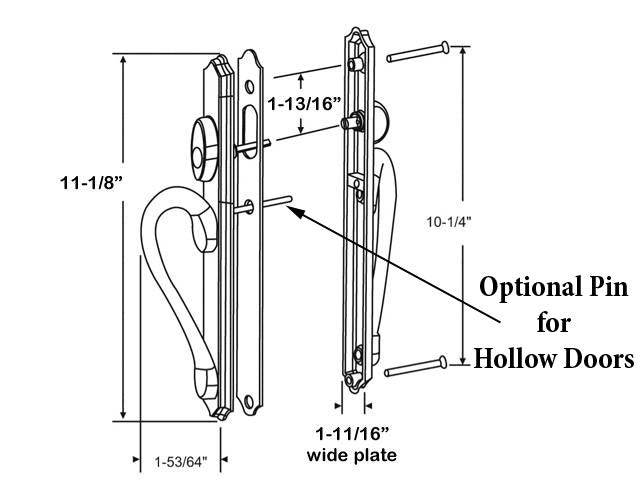 Ashland Inspirations Sliding Door Handle Wide Plate Keyed Sliding Door Handle - Ashland Inspirations Sliding Door Handle Wide Plate Keyed Sliding Door Handle