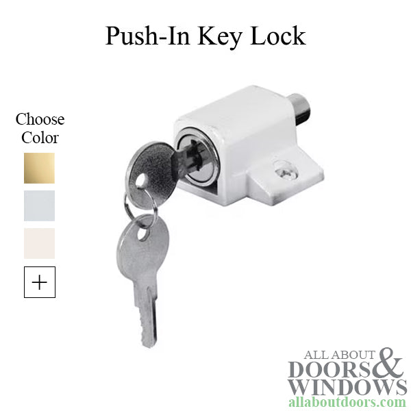 Sliding Patio Door Push-in Keyed Lock - Sliding Patio Door Push-in Keyed Lock
