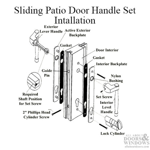 Fuhr 574 / 374 Active Sliding Patio Door L-Handle  - Antique  Brass - Fuhr 574 / 374 Active Sliding Patio Door L-Handle  - Antique  Brass