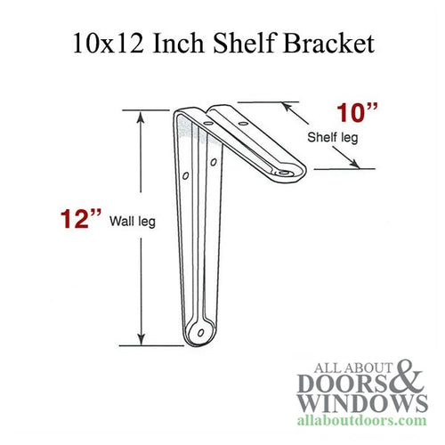 10 x 12 Inch Shelf Bracket - White - 10 x 12 Inch Shelf Bracket - White