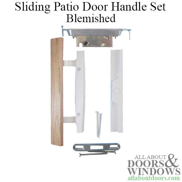 Sliding Patio Door Handle With Exterior Wood Handle White Blemished Handlset - Sliding Patio Door Handle With Exterior Wood Handle White Blemished Handlset