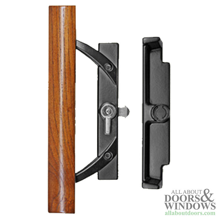 Quaker/Wells Patio Door Handle, 3-15/16 Inch Hole Center, Black - Quaker/Wells Patio Door Handle, 3-15/16 Inch Hole Center, Black