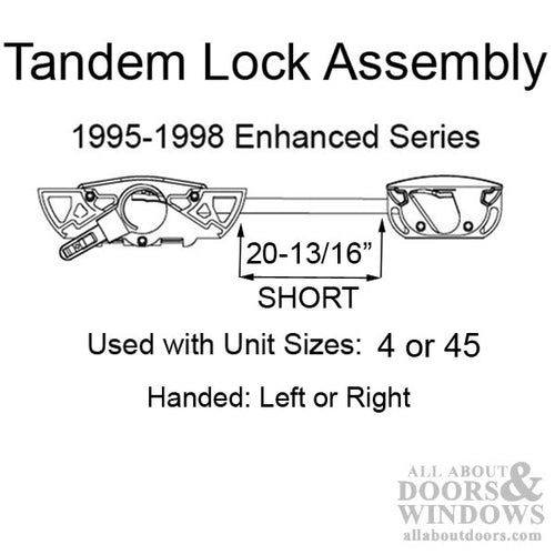 Andersen Enhanced Casement Concealed Short Tandem Dual Sash Lock Right Hand - Andersen Enhanced Casement Concealed Short Tandem Dual Sash Lock Right Hand