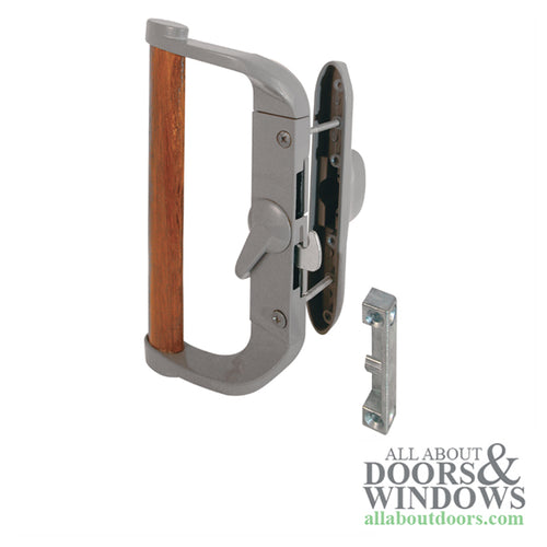 Handle Set For Sliding Patio Doors Thumb Turn with Steel Hook 3-1/2 Inch Hole Center - Handle Set For Sliding Patio Doors Thumb Turn with Steel Hook 3-1/2 Inch Hole Center