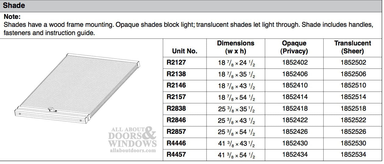 Andersen Roof Window Shade - Opaque - 41-3/8 X 43-1/2 - Andersen Roof Window Shade - Opaque - 41-3/8 X 43-1/2