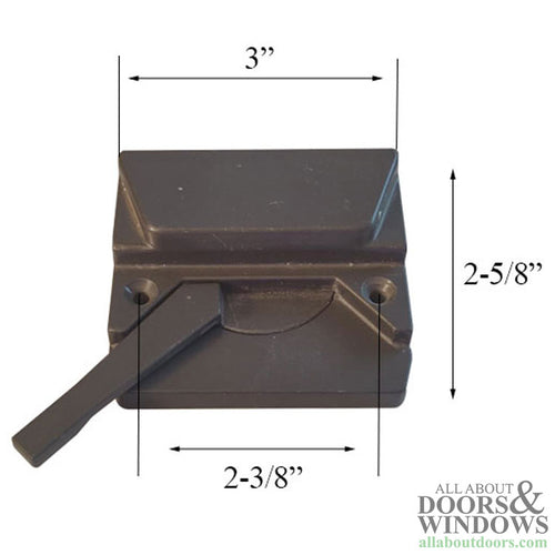 Right Hand Sash Lock with 2-3/8 Inch Screw Holes, Straight Lever - Right Hand Sash Lock with 2-3/8 Inch Screw Holes, Straight Lever