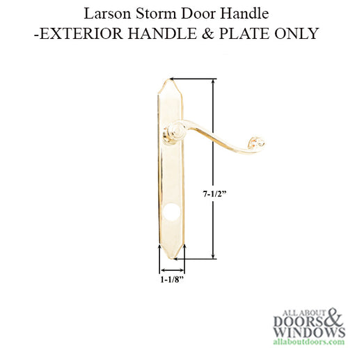 Larson Surface Mount Keyed Handle Set - White - Exterior Handle & Plate Only - Larson Surface Mount Keyed Handle Set - White - Exterior Handle & Plate Only