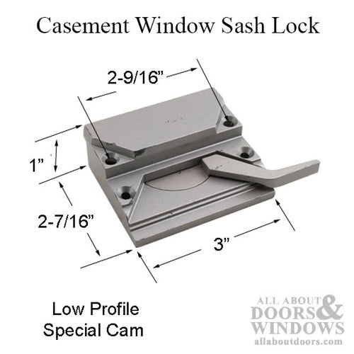 Casement Window SASH LOCK, 4 Screw holes,  Left hand - Casement Window SASH LOCK, 4 Screw holes,  Left hand