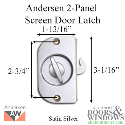 Blemished Andersen 2 Panel Patio Door Screen Latch / Lock - Satin Silver - Blemished Andersen 2 Panel Patio Door Screen Latch / Lock - Satin Silver