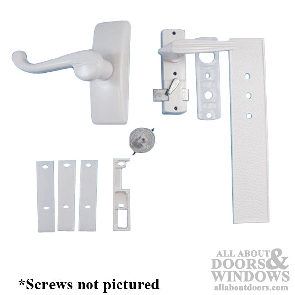 Pella Storm Door Lever Handle Set with Curved Lever - Pella Storm Door Lever Handle Set with Curved Lever