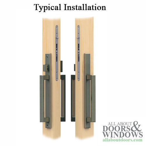 Modern Contemporary Inline Sliding Patio Door Handle Set Active Non-Keyed with Interior Thumbturn - Modern Contemporary Inline Sliding Patio Door Handle Set Active Non-Keyed with Interior Thumbturn