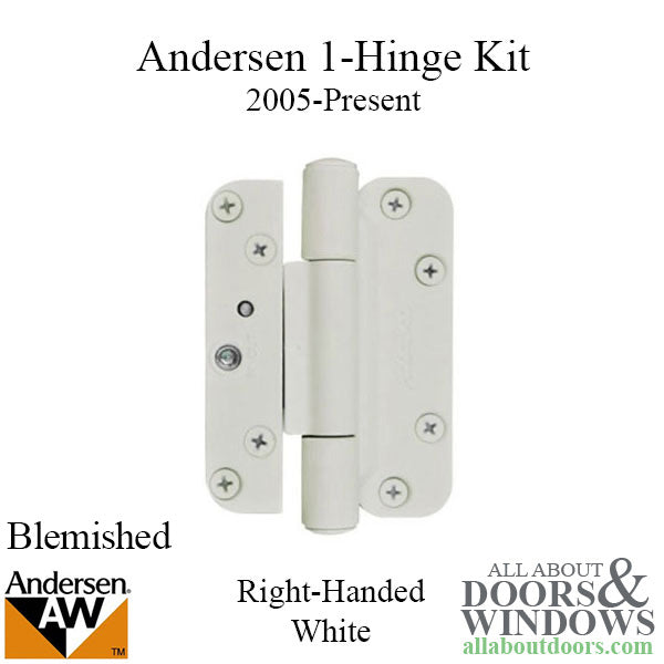 1 Hinge Kit, 2005-Present Andersen FWH Right Hand Door - White - Blemished - 1 Hinge Kit, 2005-Present Andersen FWH Right Hand Door - White - Blemished