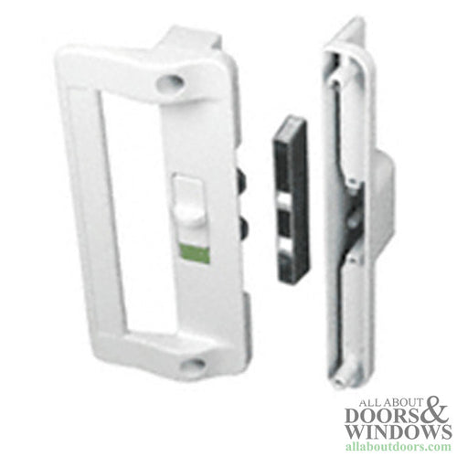 Patio Sliding Door Handle Set, 6-9/16 Inch Hole Center, White - Patio Sliding Door Handle Set, 6-9/16 Inch Hole Center, White