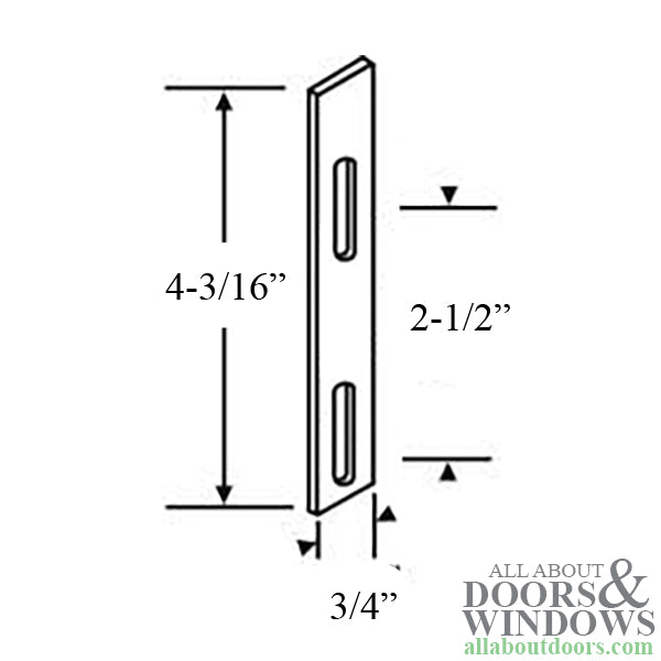 Diecast Horizontal Keeper for Sliding Patio Door, Zinc Diecast - Diecast Horizontal Keeper for Sliding Patio Door, Zinc Diecast