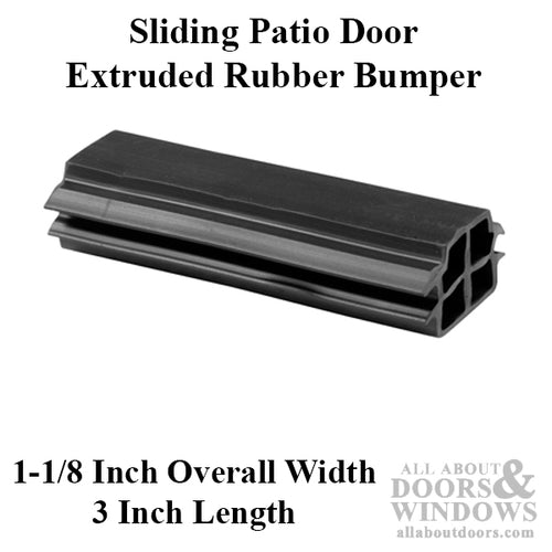 Bumper - Sliding Patio Door, Extruded Rubber Bumper - Black - Bumper - Sliding Patio Door, Extruded Rubber Bumper - Black
