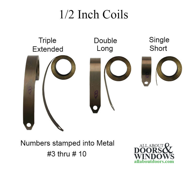 1/2" Coil Spring - 3 Lengths, 8 Weights