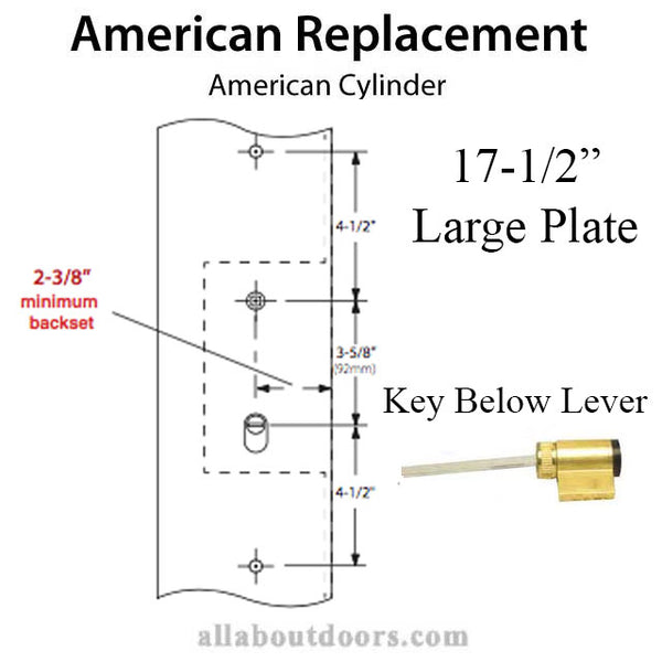 12-5/8 Screw Holes, Key Above Lever
