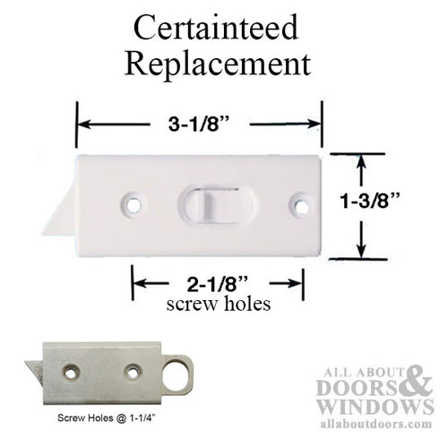 Certainteed Tilt Latch, Surface mount, 1-1/4 screw holes  - White - Certainteed Tilt Latch, Surface mount, 1-1/4 screw holes  - White