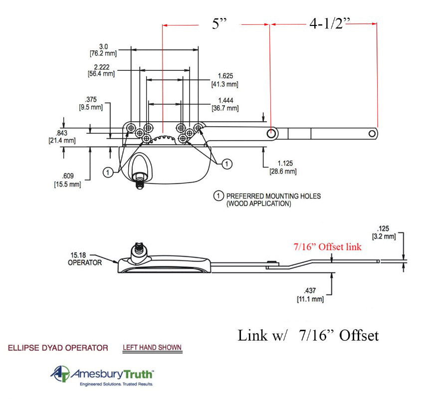 Truth Ellipse split arm Dyad operator, 7/16