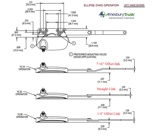Truth Ellipse split arm Dyad operator, 7/16