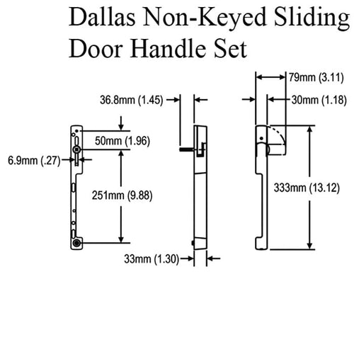 Hoppe Dallas Door Handle Sliding Door Handle HLS9000 Right Handed Handle - Hoppe Dallas Door Handle Sliding Door Handle HLS9000 Right Handed Handle