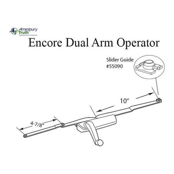 Truth 50.10 Encore Dual Arm Casement Operator with Stud, Right Hand - Truth 50.10 Encore Dual Arm Casement Operator with Stud, Right Hand