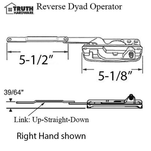 Sill Mounted Reverse Dyad Casement Operators - Right  Hand - Sill Mounted Reverse Dyad Casement Operators - Right  Hand