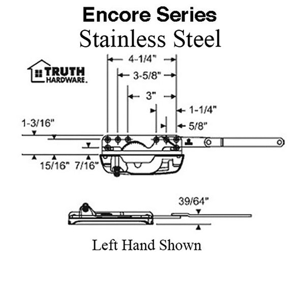 Truth 50.60 Encore Dyad Operator, split arm Right Hand - Coastal, Stainless Steel - Truth 50.60 Encore Dyad Operator, split arm Right Hand - Coastal, Stainless Steel