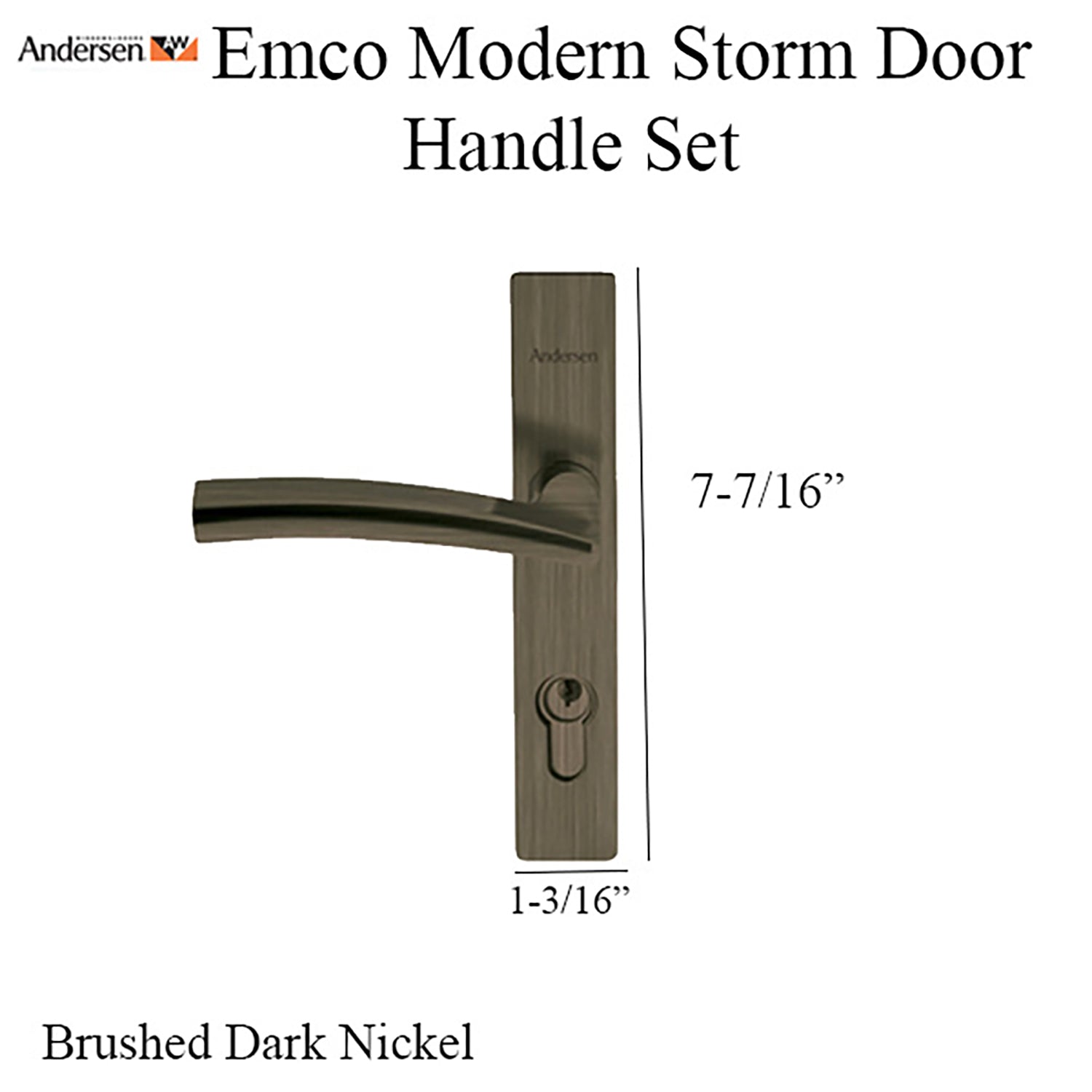 Andersen Modern 3-Point Lock, Storm Door Hardware, Kwikset Key - Andersen Modern 3-Point Lock, Storm Door Hardware, Kwikset Key