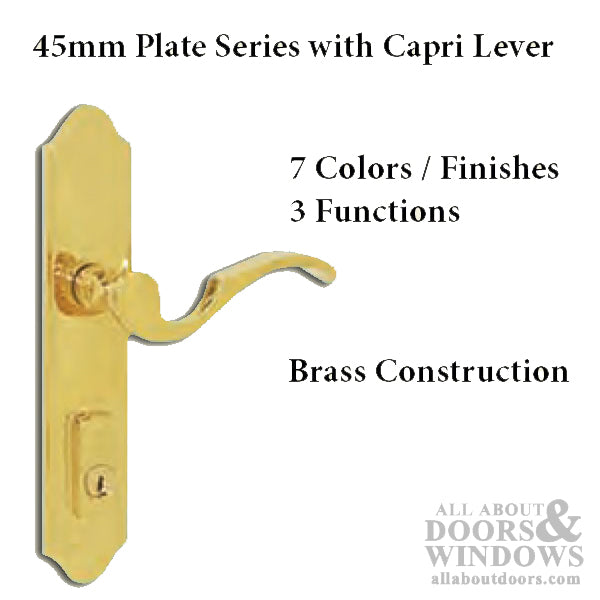 G-U Capri Handle & 45mm Plate, Dummy, No Key, No Thumbturn (Handles DO NOT Move) Choose Color - G-U Capri Handle & 45mm Plate, Dummy, No Key, No Thumbturn (Handles DO NOT Move) Choose Color