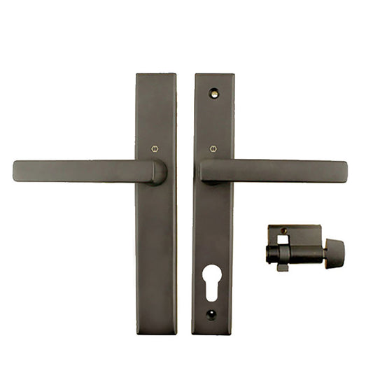 Dallas Contemporary Lever Handle, Inactive, Nonkeyed with Thumbturn,  M1643 / 2161N Set - Rustic Um