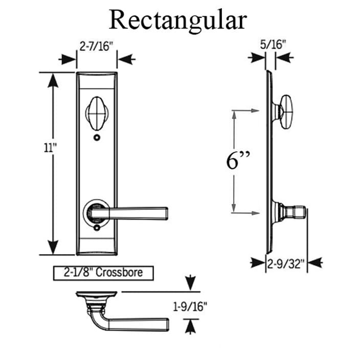 Trilennium Rectangular Passive T-Turn Drive, 3020 Series Handleset - Trilennium Rectangular Passive T-Turn Drive, 3020 Series Handleset