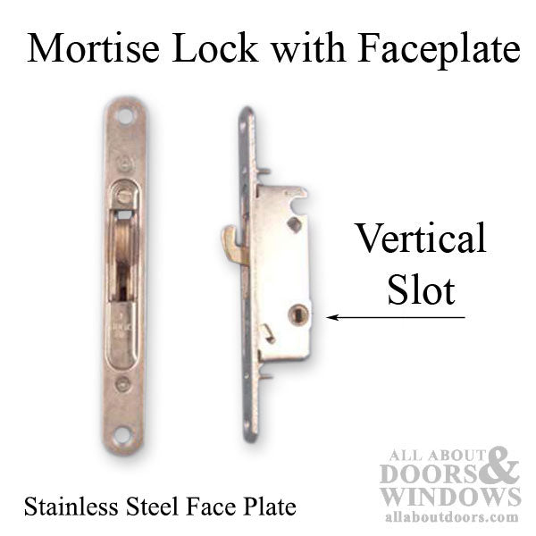 Mortise Lock with Face Plate, Vertical Slot - Mortise Lock with Face Plate, Vertical Slot