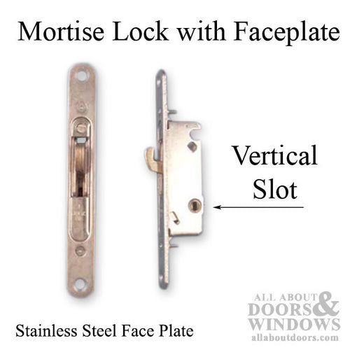 Mortise Lock with Face Plate, Vertical Slot - Mortise Lock with Face Plate, Vertical Slot