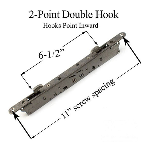 2-point Double Hook Sliding Door Lock 11-3/4