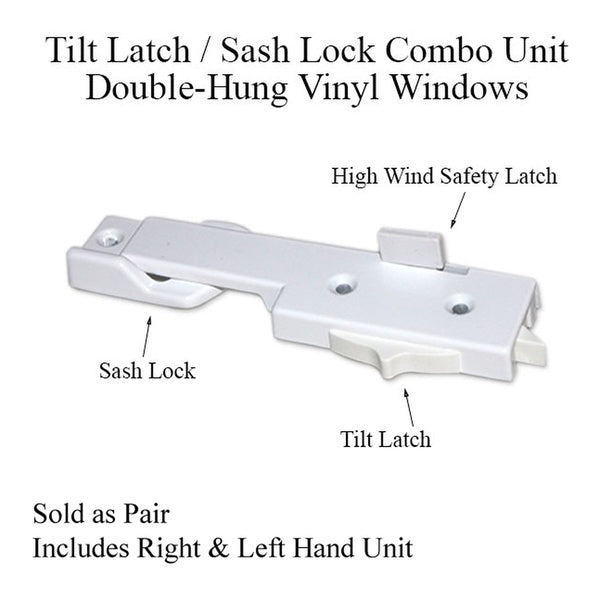 Tilt Latch Sash Lock Combo Unit, Double-Hung Vinyl Windows - Tilt Latch Sash Lock Combo Unit, Double-Hung Vinyl Windows