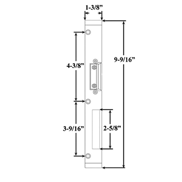 Raised Latch & Deadbolt Strike Plate - Left Hand - Raised Latch & Deadbolt Strike Plate - Left Hand