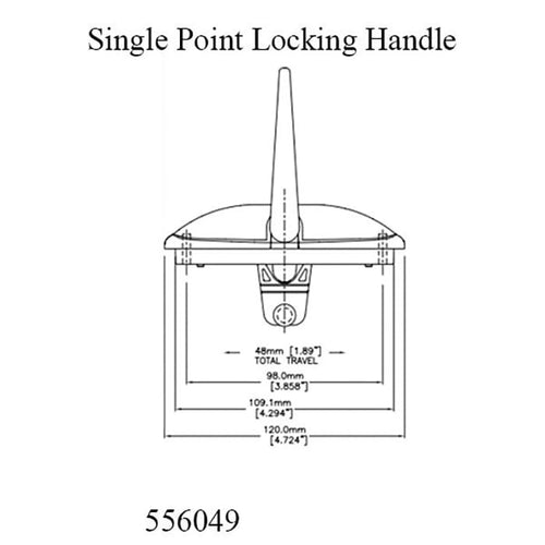Single Point Locking Handle, Bend Straight Pin, 33mm, Non-Handed - Desert Tan - Single Point Locking Handle, Bend Straight Pin, 33mm, Non-Handed - Desert Tan