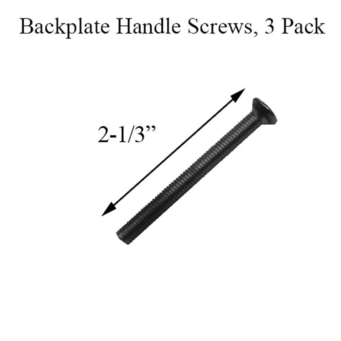 M5 x 60mm Handle Screws, 3 pack - 2-1/8 inch thick door - Matte Black - M5 x 60mm Handle Screws, 3 pack - 2-1/8 inch thick door - Matte Black