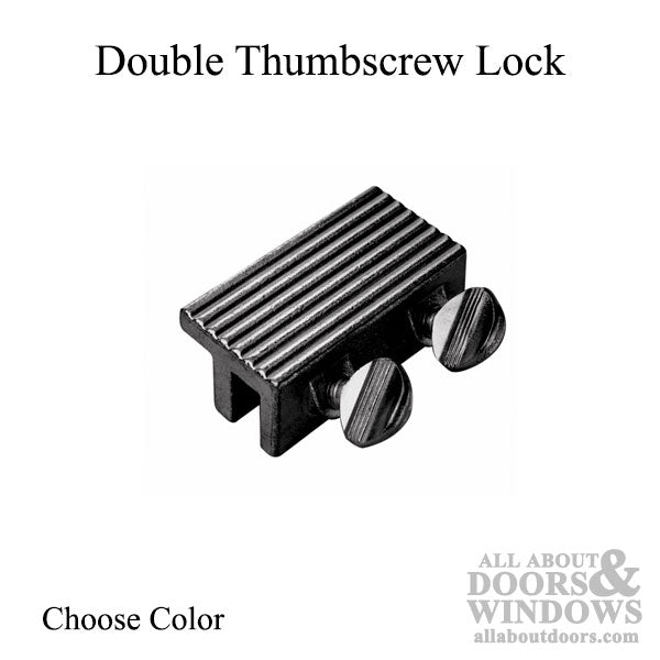 Sliding Window or Door Double Thumbscrew Lock - Choose Color - Sliding Window or Door Double Thumbscrew Lock - Choose Color